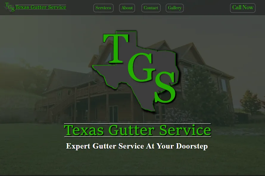 Texas Gutter Service Website Screenshot
