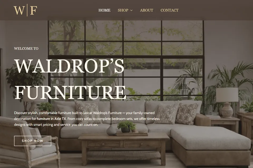 Waldrops Furniture Website Screenshot